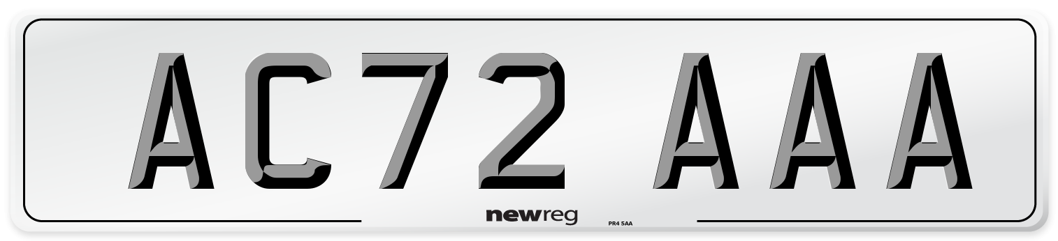AC72 AAA Number Plate from New Reg